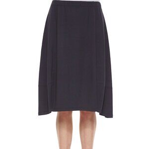 Eileen Fisher - Lantern Skirt in Linen Viscose Stretch, Navy, Small
